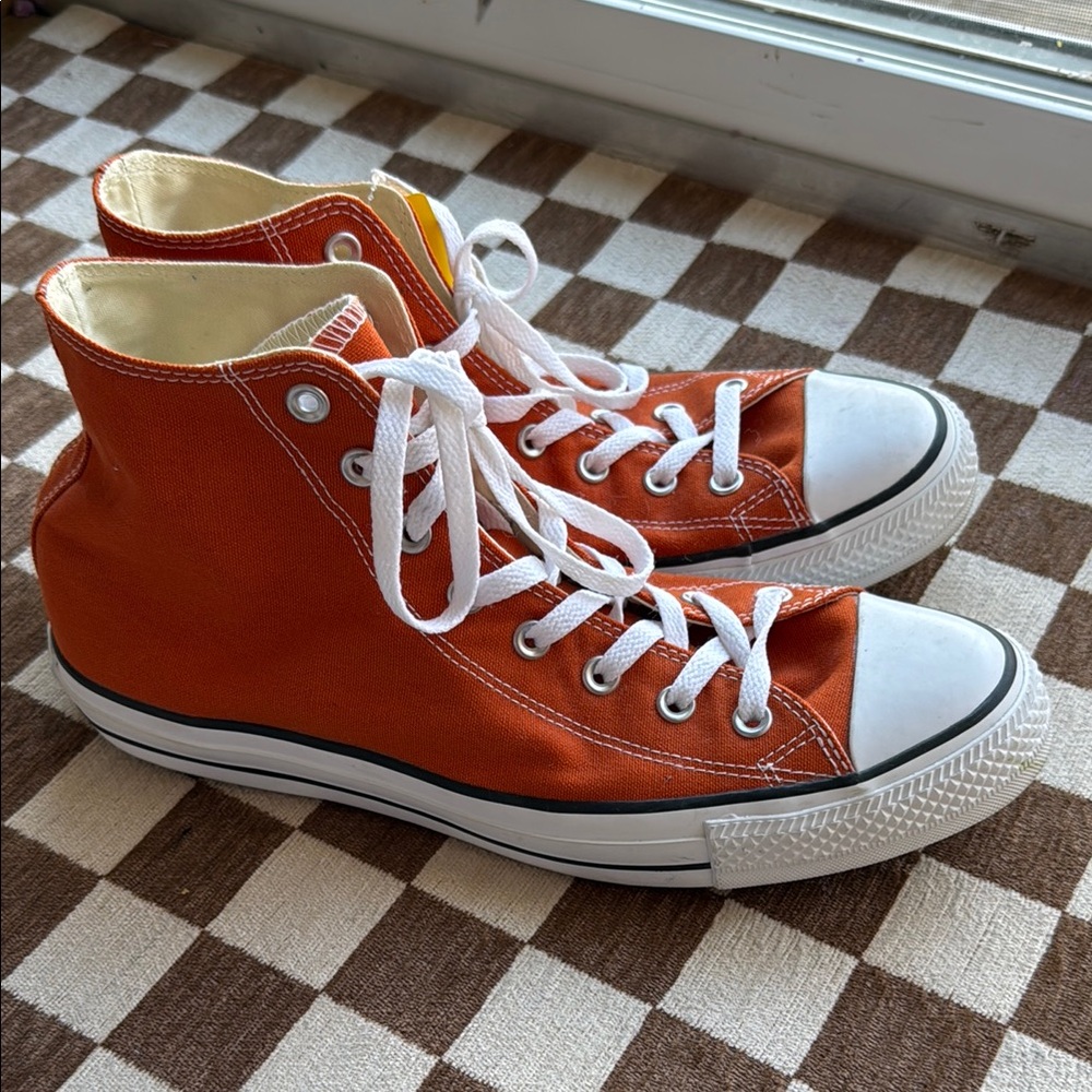 Orange High-Top Sneakers